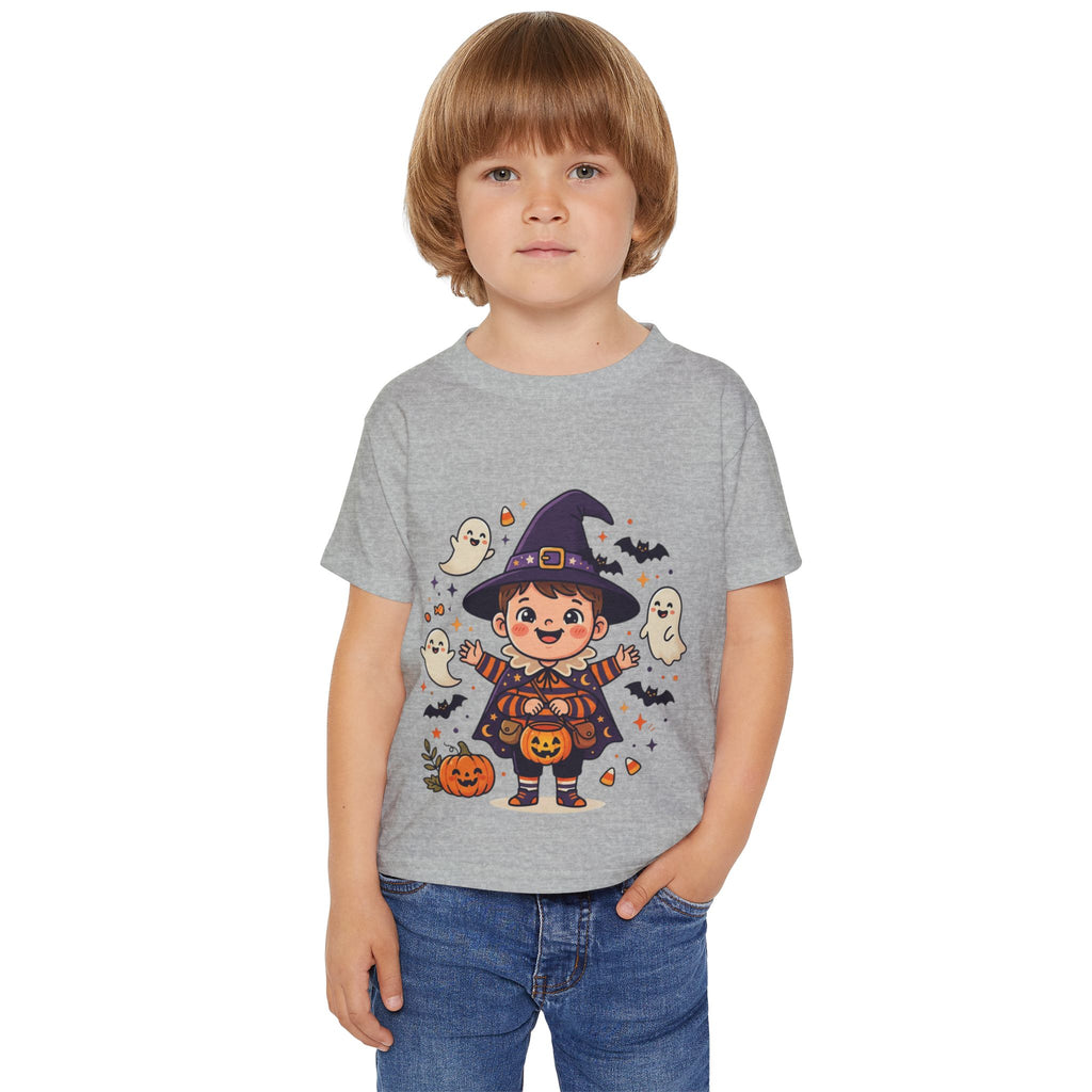 Halloween - Toddler T-Shirt — Cute Little Witch Halloween Tee with Ghosts & Pumpkins