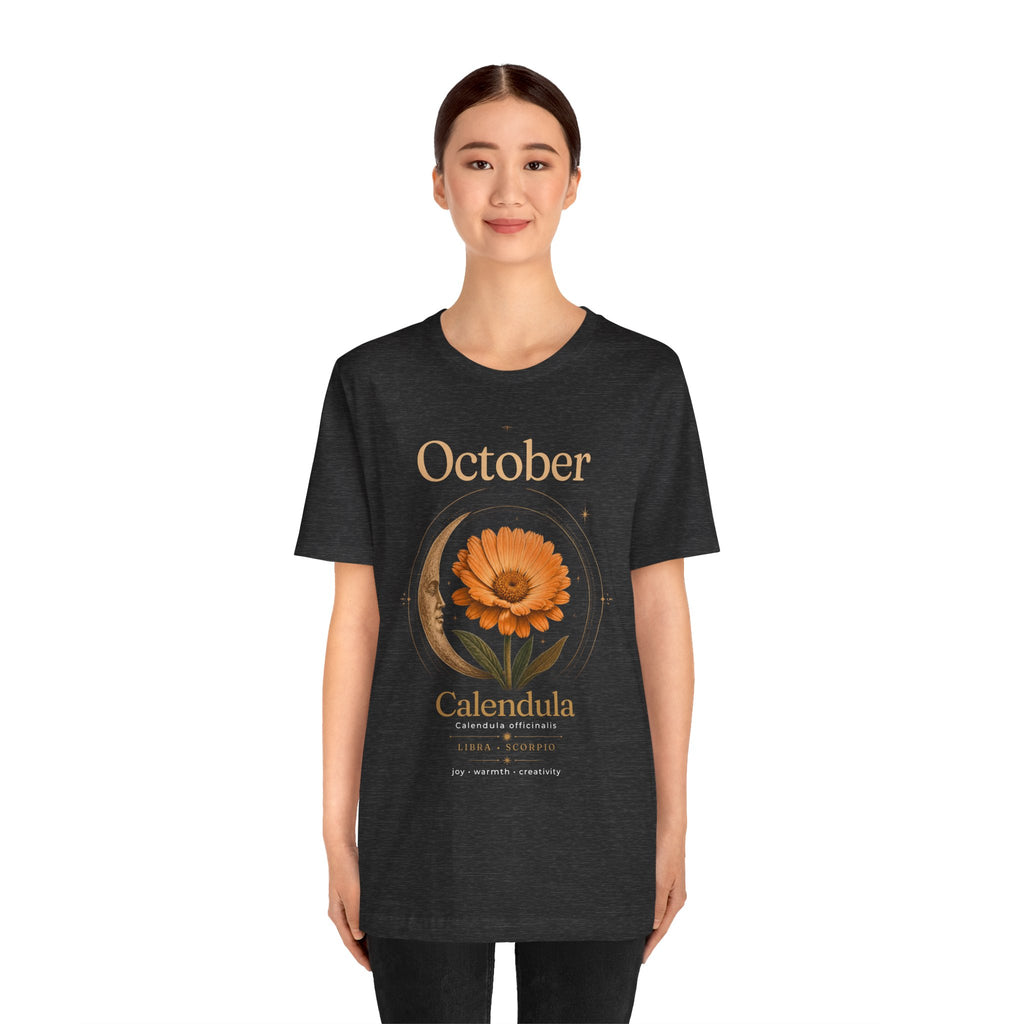 October Birth Flower Calendula T‑Shirt – Floral Birth Month Tee