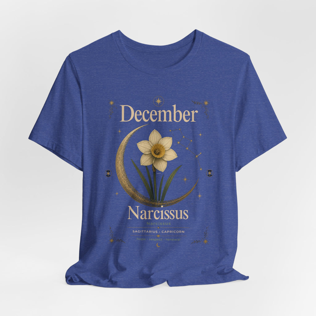 December Birth Flower - Narcissus T‑Shirt — Birth Month Flower Tee