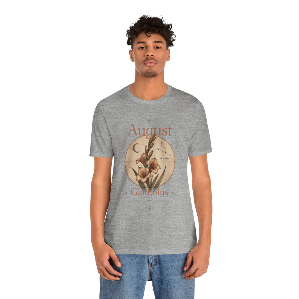 August Birth Flower Gladiolus Floral Tee