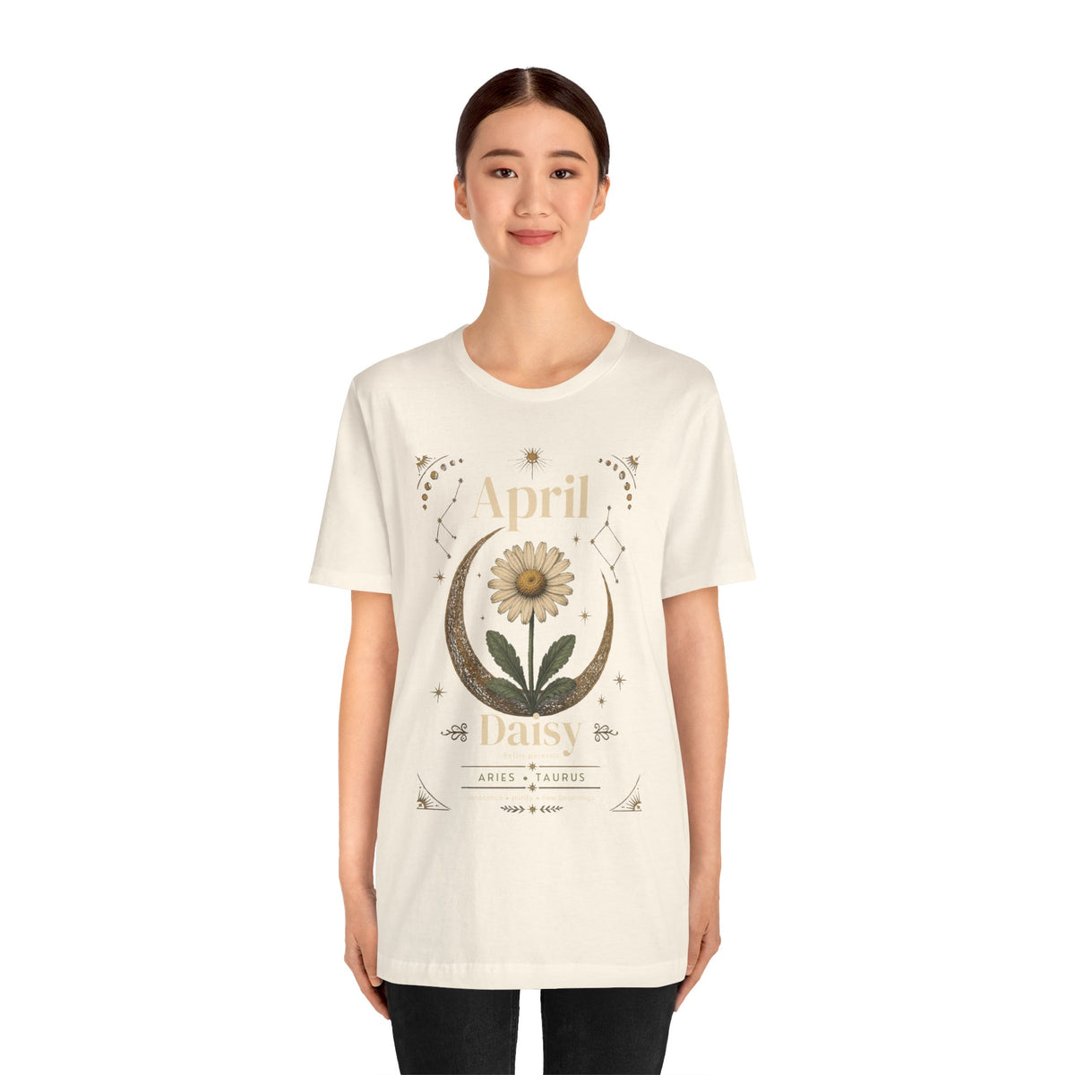 April Birth Flower Tee | Daisy Botanical Design | Birthday Gift