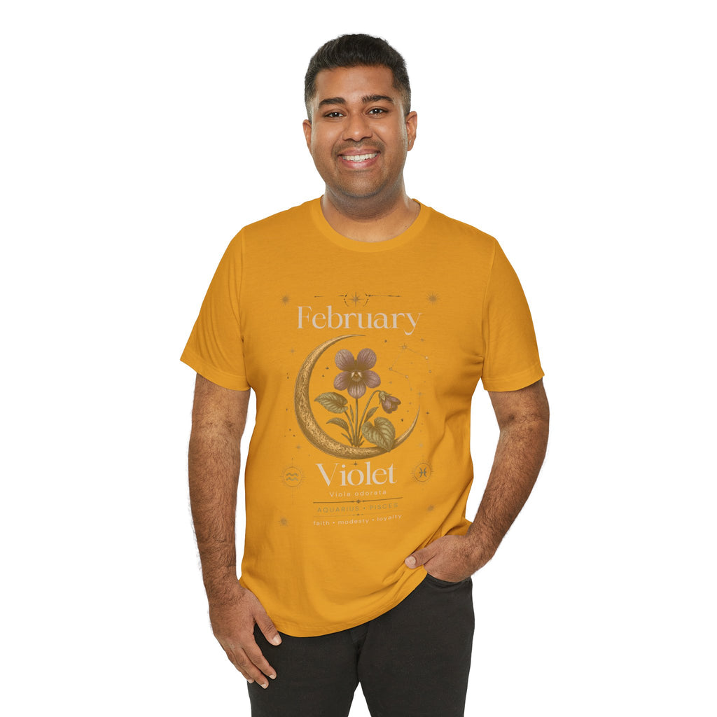 February Birth Flower Tee | Violet Botanical Design | Birthday Gift