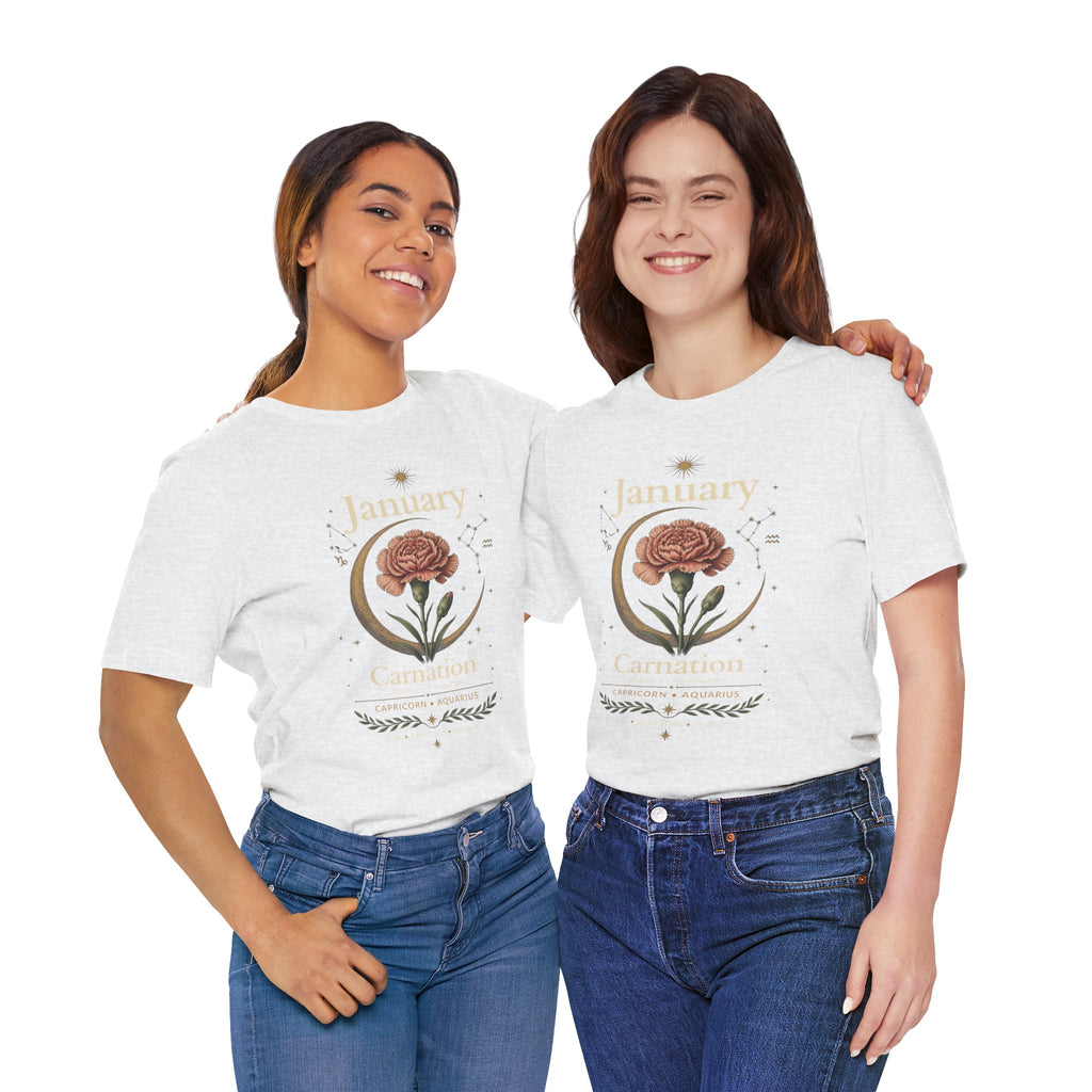 January Birth Flower - Carnation T-Shirt — Birth Month Flower Tee