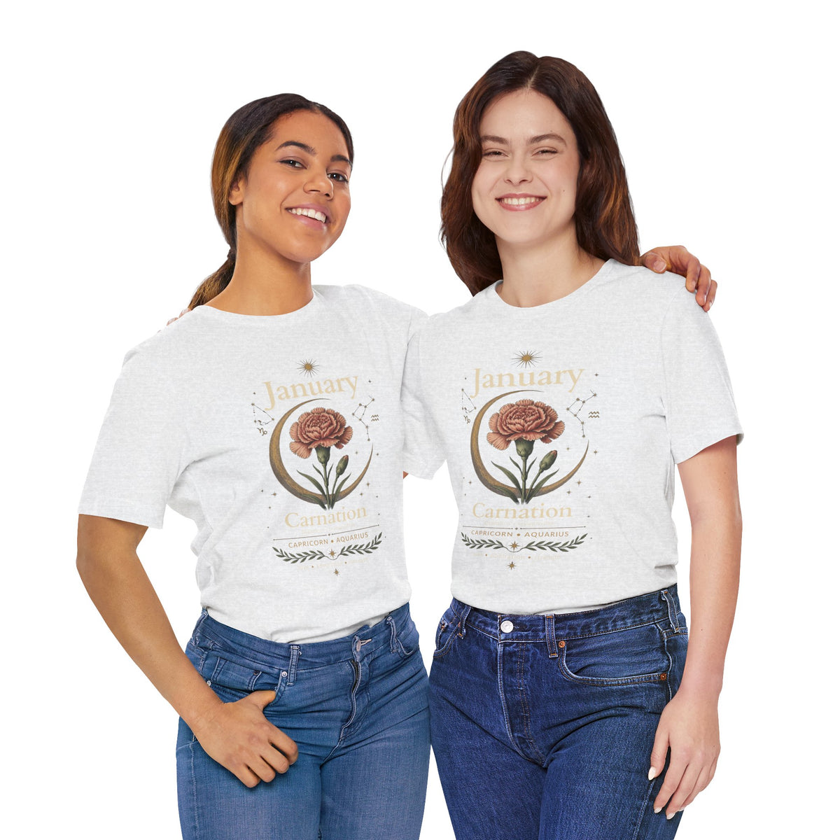 January Birth Flower - Carnation T-Shirt — Birth Month Flower Tee