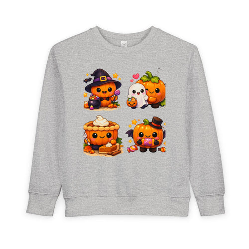 Cute Halloween Pumpkin Characters Toddler Sweatshirt | Kids Pullover