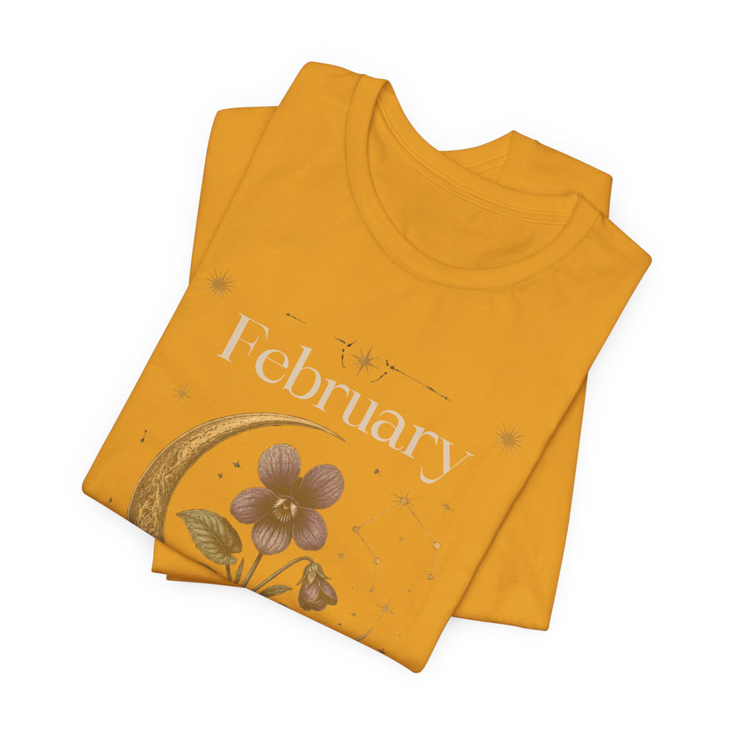 February Birth Flower Tee | Violet Botanical Design | Birthday Gift