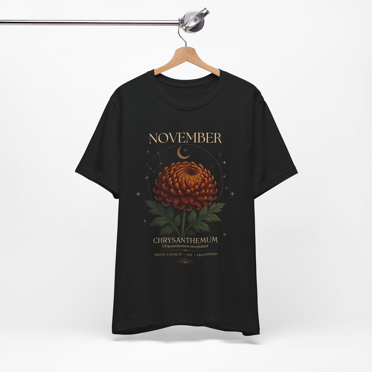 November Birth Flower Chrysanthemum Tee — Floral Birth Month T-Shirt