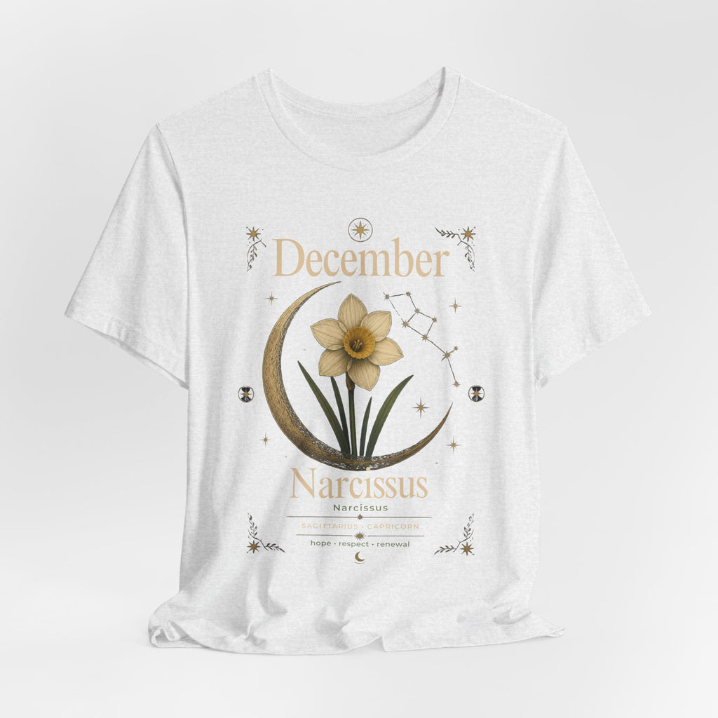 December Birth Flower - Narcissus T‑Shirt — Birth Month Flower Tee