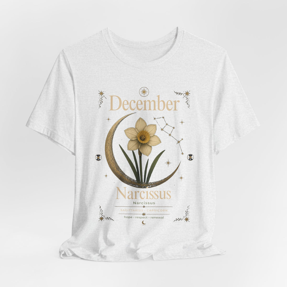 December Birth Flower - Narcissus T‑Shirt — Birth Month Flower Tee