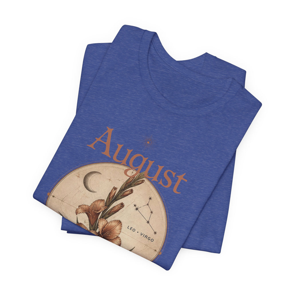 August Birth Flower Gladiolus Floral Tee