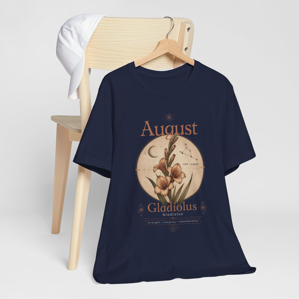 August Birth Flower Gladiolus Floral Tee