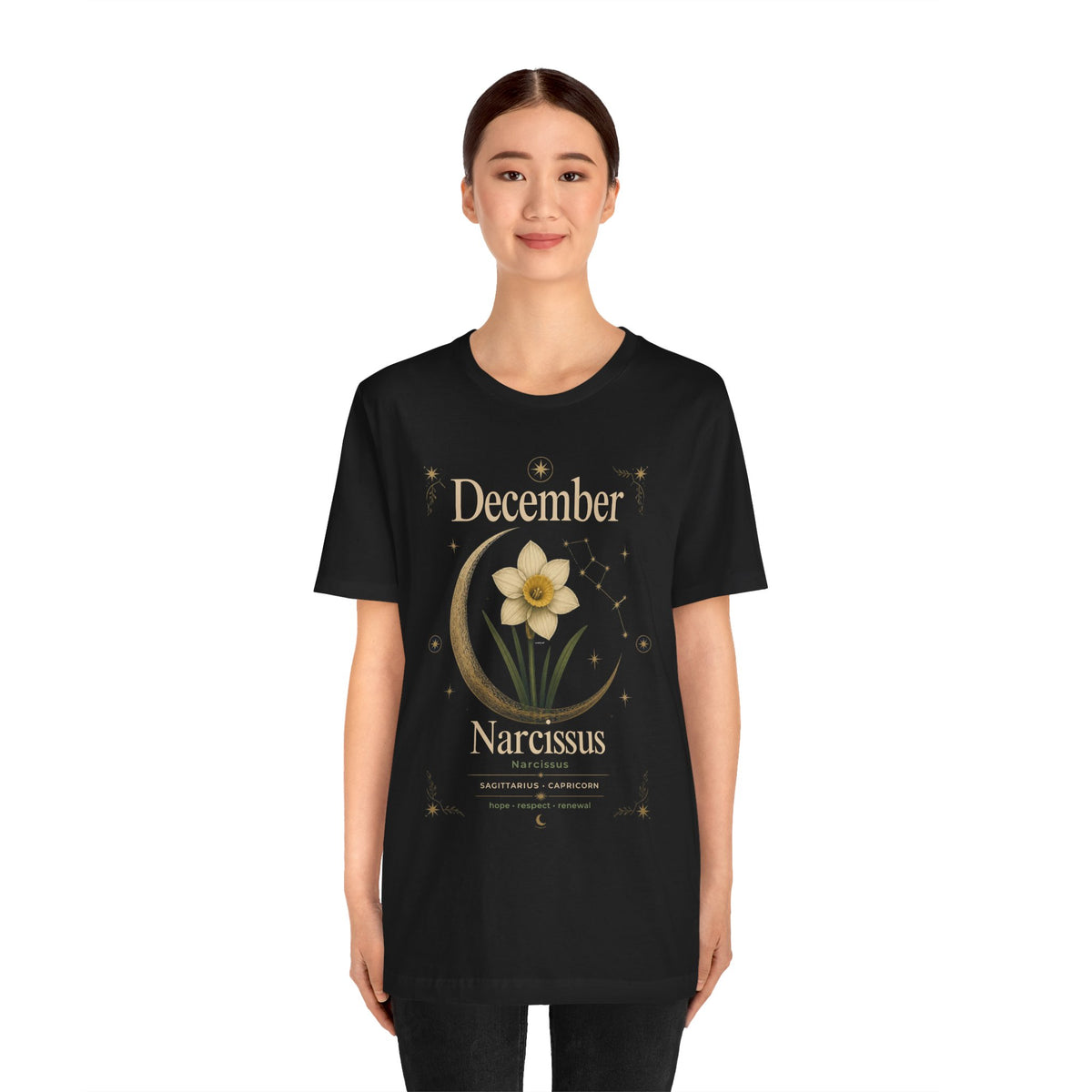 December Birth Flower - Narcissus T‑Shirt — Birth Month Flower Tee