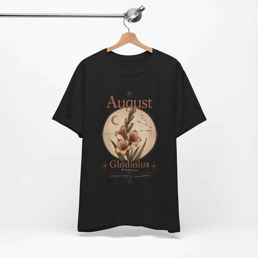 August Birth Flower Gladiolus Floral Tee