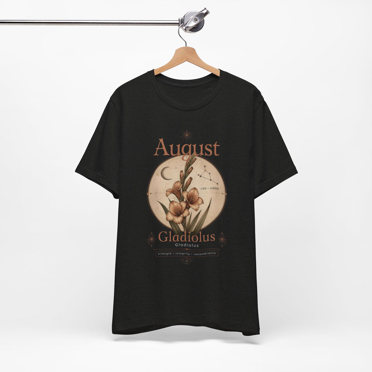 August Birth Flower Gladiolus Floral Tee