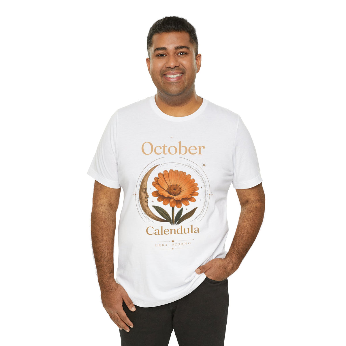 October Birth Flower Calendula T‑Shirt – Floral Birth Month Tee