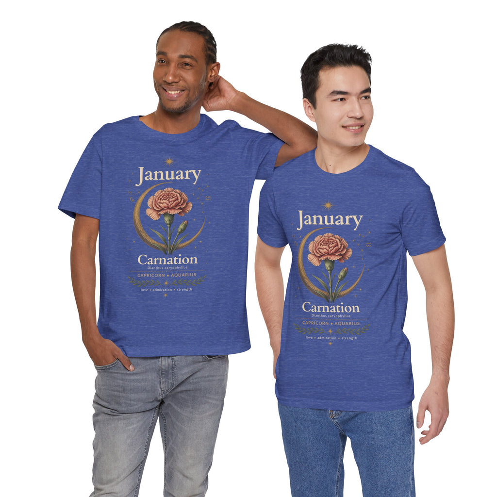 January Birth Flower - Carnation T-Shirt — Birth Month Flower Tee
