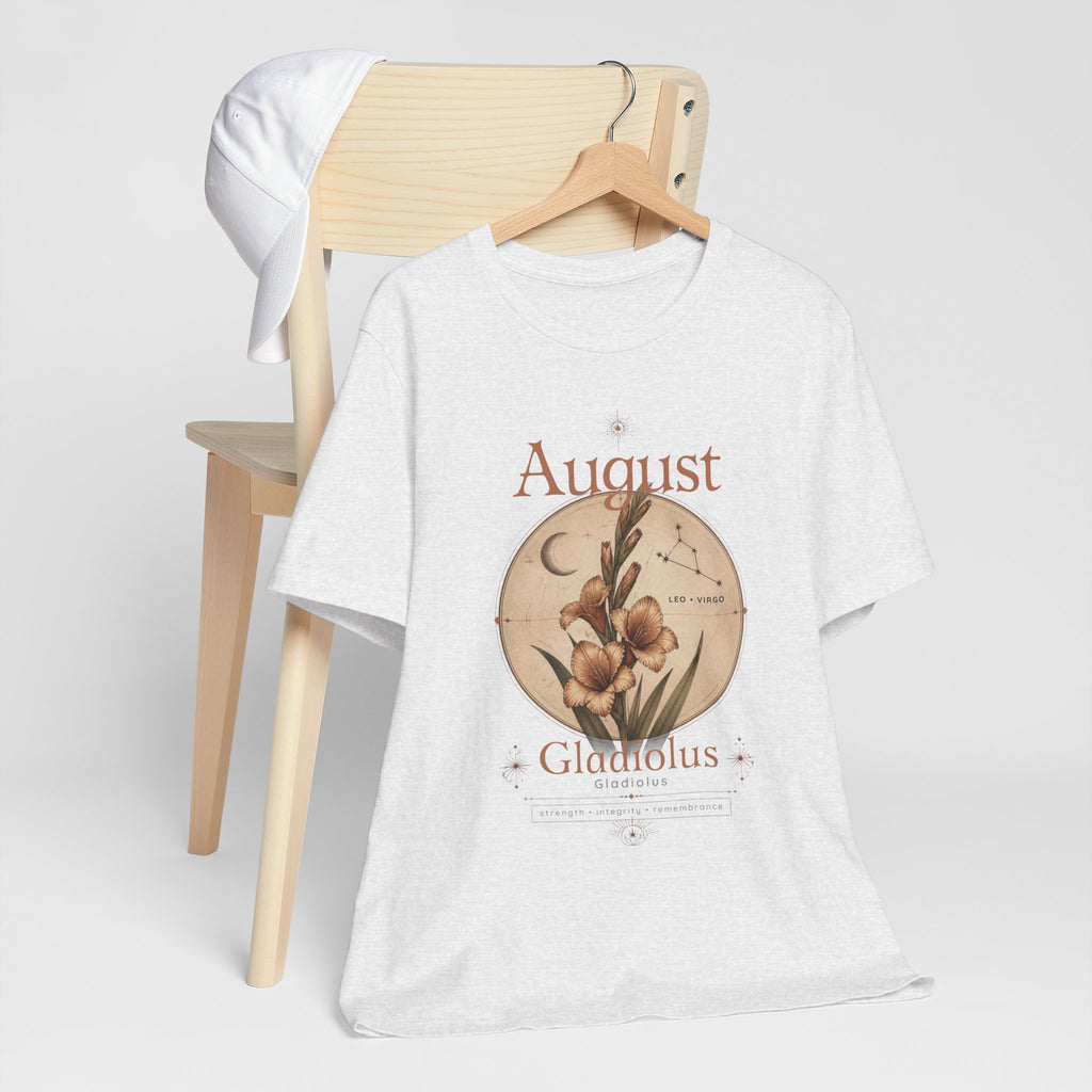 August Birth Flower Gladiolus Floral Tee