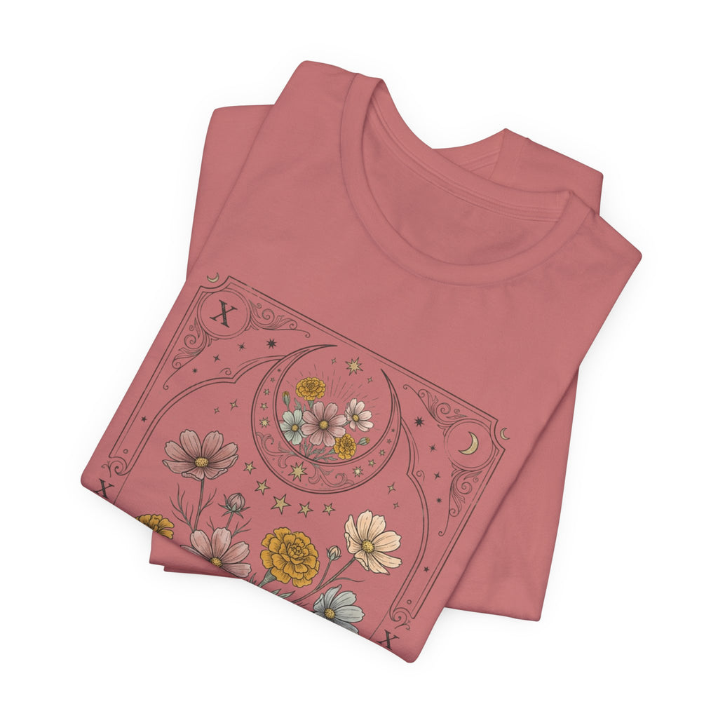 Libra & Scorpio Floral Zodiac T‑Shirt — Botanical Horoscope Tee