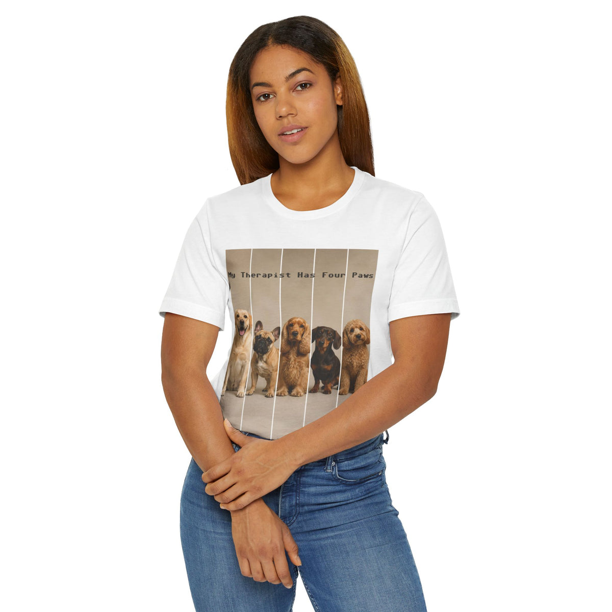 Dog Therapist T‑Shirt — "My Therapist Has Four Paws" Cute Puppy Graphic Tee