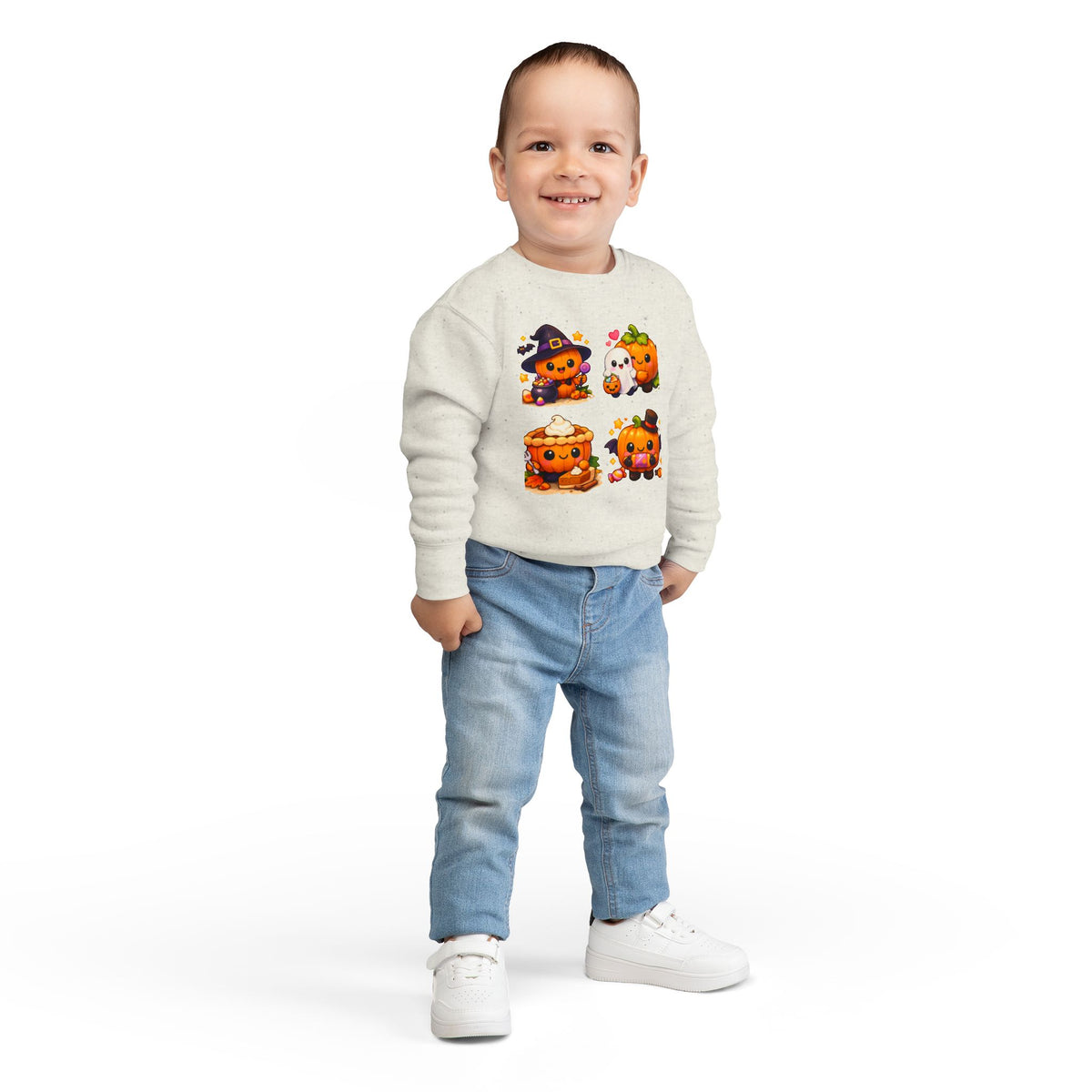 Cute Halloween Pumpkin Characters Toddler Sweatshirt | Kids Pullover
