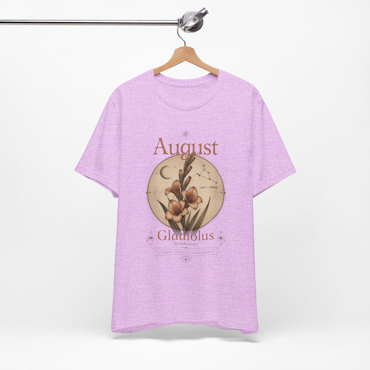 August Birth Flower Gladiolus Floral Tee