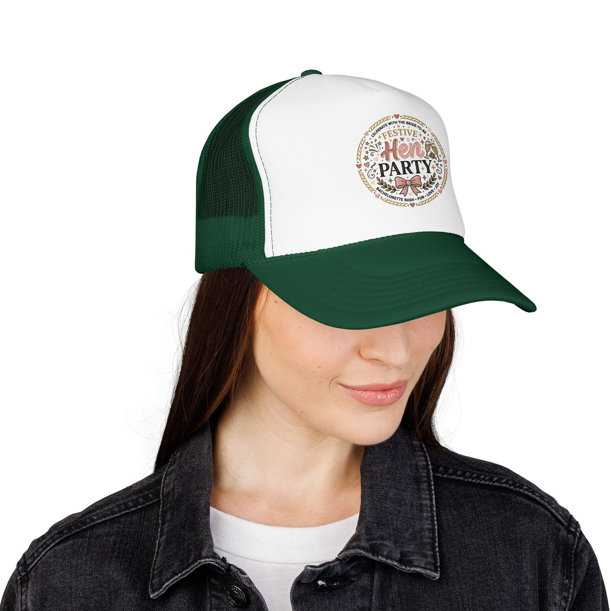 Hen Party Festive Foam Trucker Hat | Floral Wreath Design