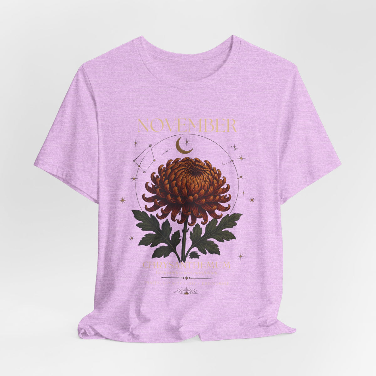 November Birth Flower Chrysanthemum Tee — Floral Birth Month T-Shirt
