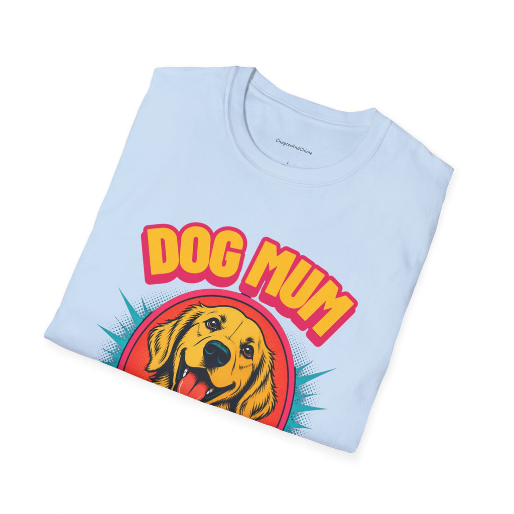 Dog Mum Golden Retriever T-Shirt | Cute Retro Dog Portrait, Pet Lover Tee