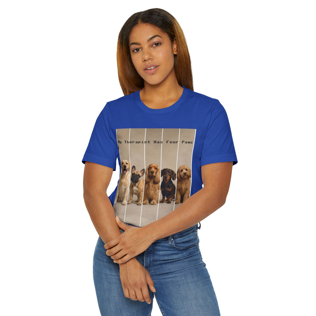 Dog Therapist T‑Shirt — "My Therapist Has Four Paws" Cute Puppy Graphic Tee