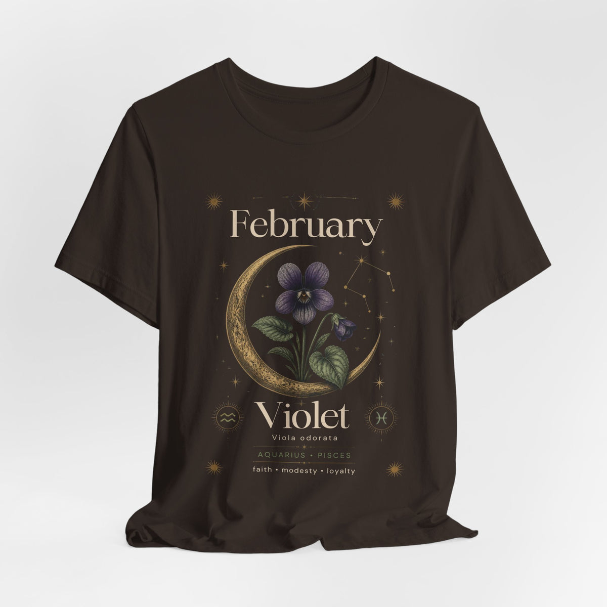 February Birth Flower Tee | Violet Botanical Design | Birthday Gift