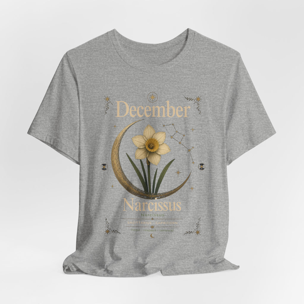 December Birth Flower - Narcissus T‑Shirt — Birth Month Flower Tee
