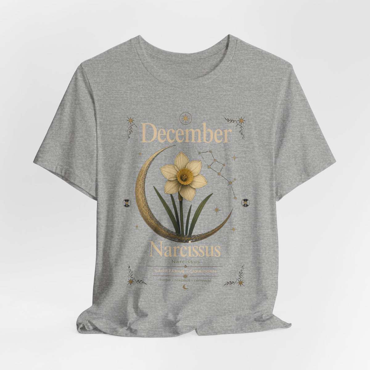 December Birth Flower - Narcissus T‑Shirt — Birth Month Flower Tee