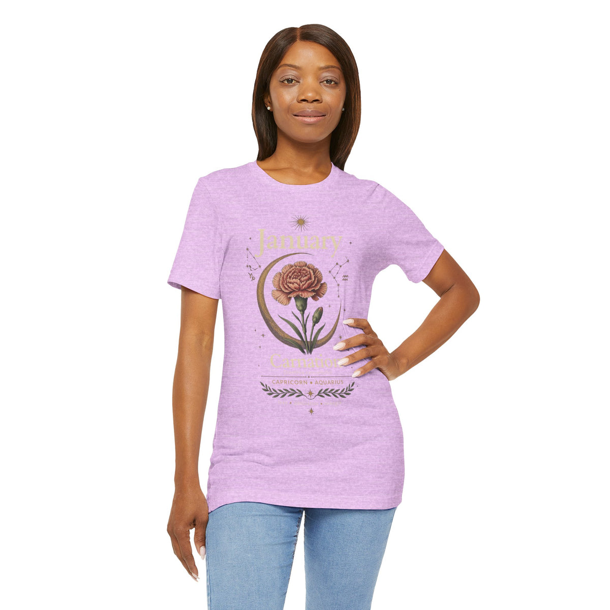 January Birth Flower - Carnation T-Shirt — Birth Month Flower Tee