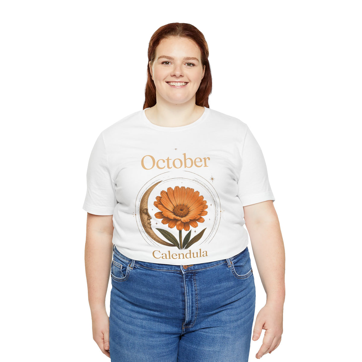 October Birth Flower Calendula T‑Shirt – Floral Birth Month Tee