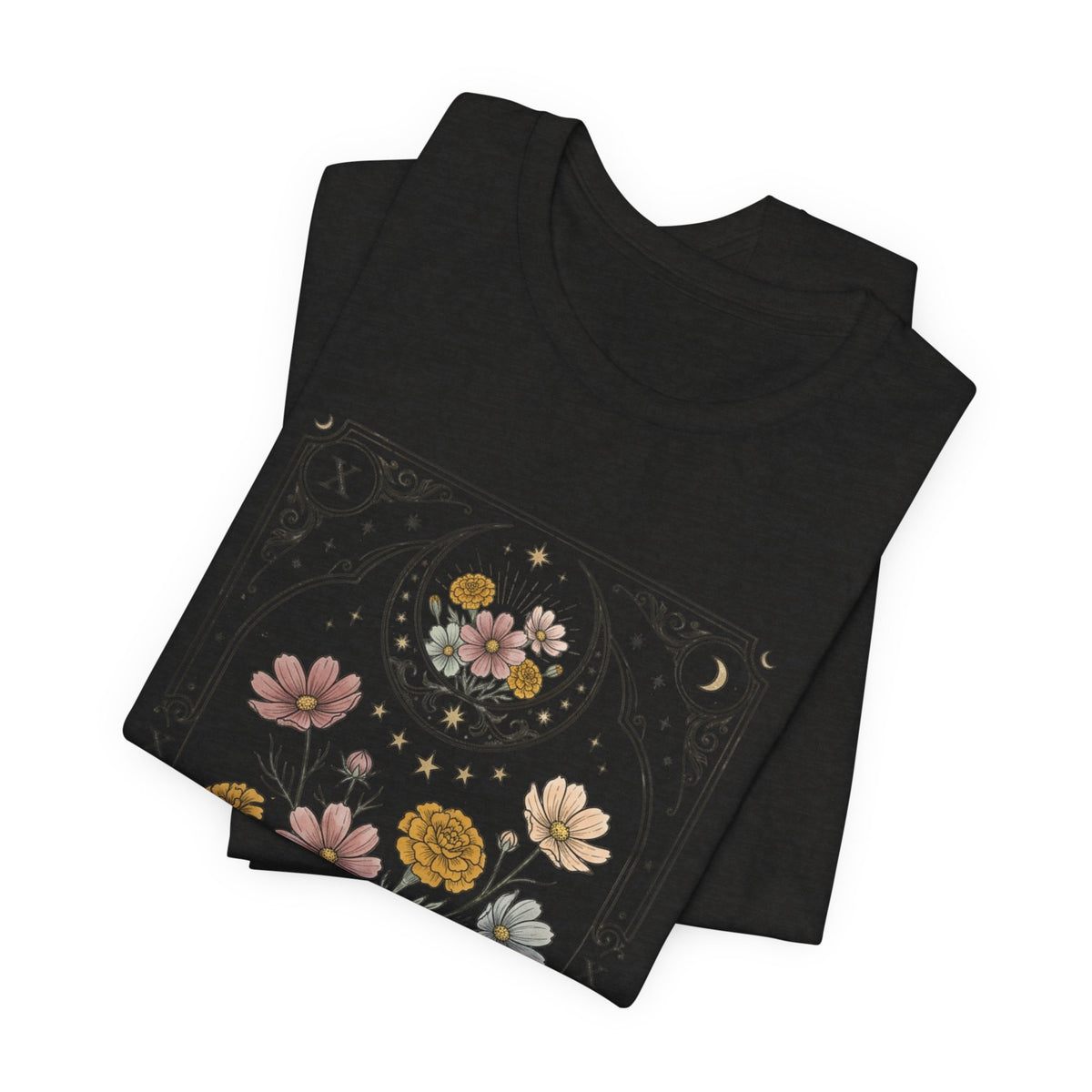 Libra & Scorpio Floral Zodiac T‑Shirt — Botanical Horoscope Tee