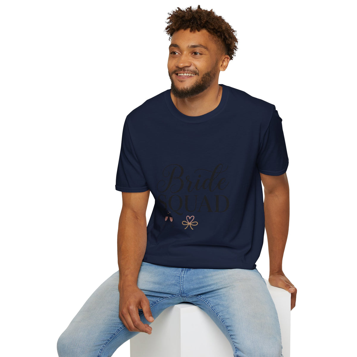 Bride Squad T-Shirt — Bachelorette Party Bridesmaid Tee with Champagne Icons