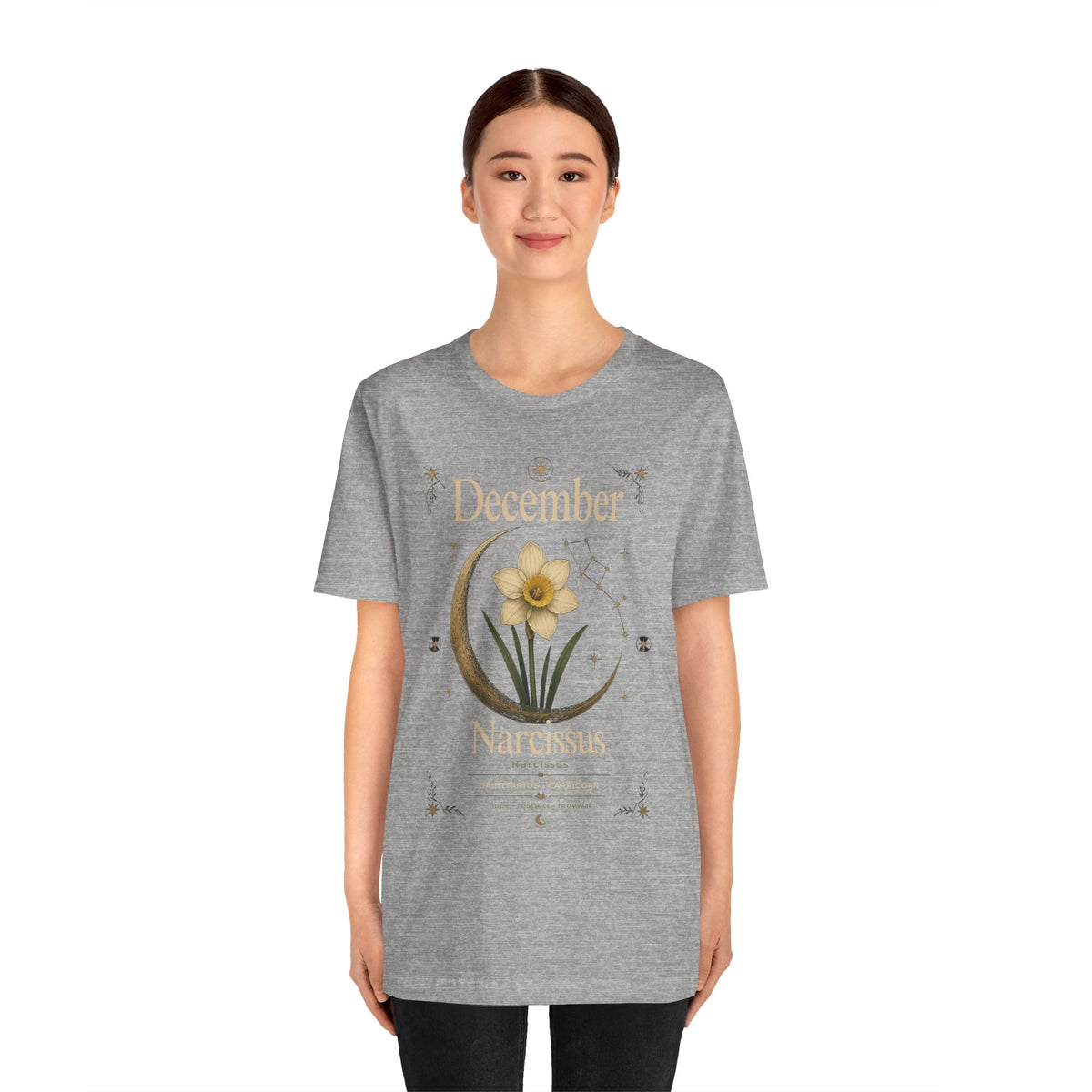 December Birth Flower - Narcissus T‑Shirt — Birth Month Flower Tee