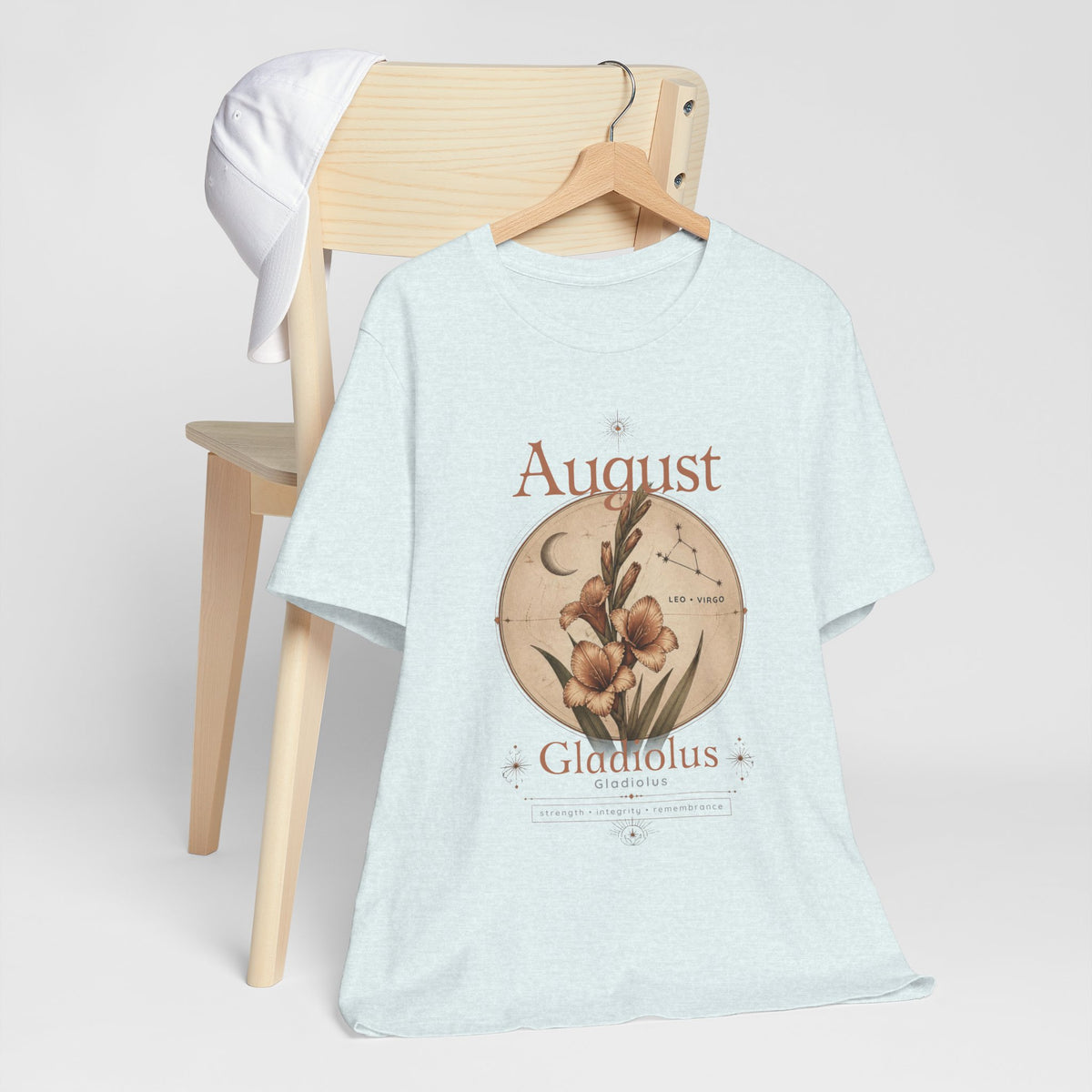 August Birth Flower Gladiolus Floral Tee