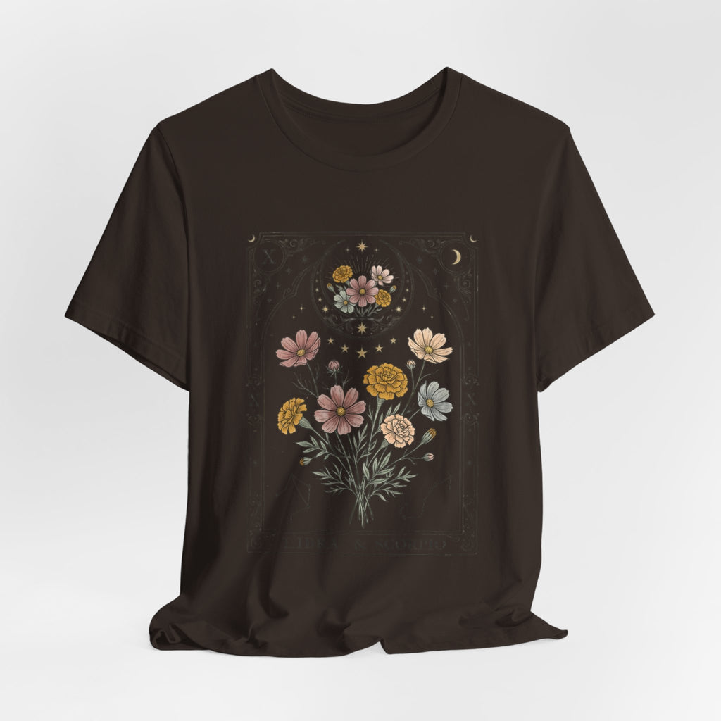 Libra & Scorpio Floral Zodiac T‑Shirt — Botanical Horoscope Tee