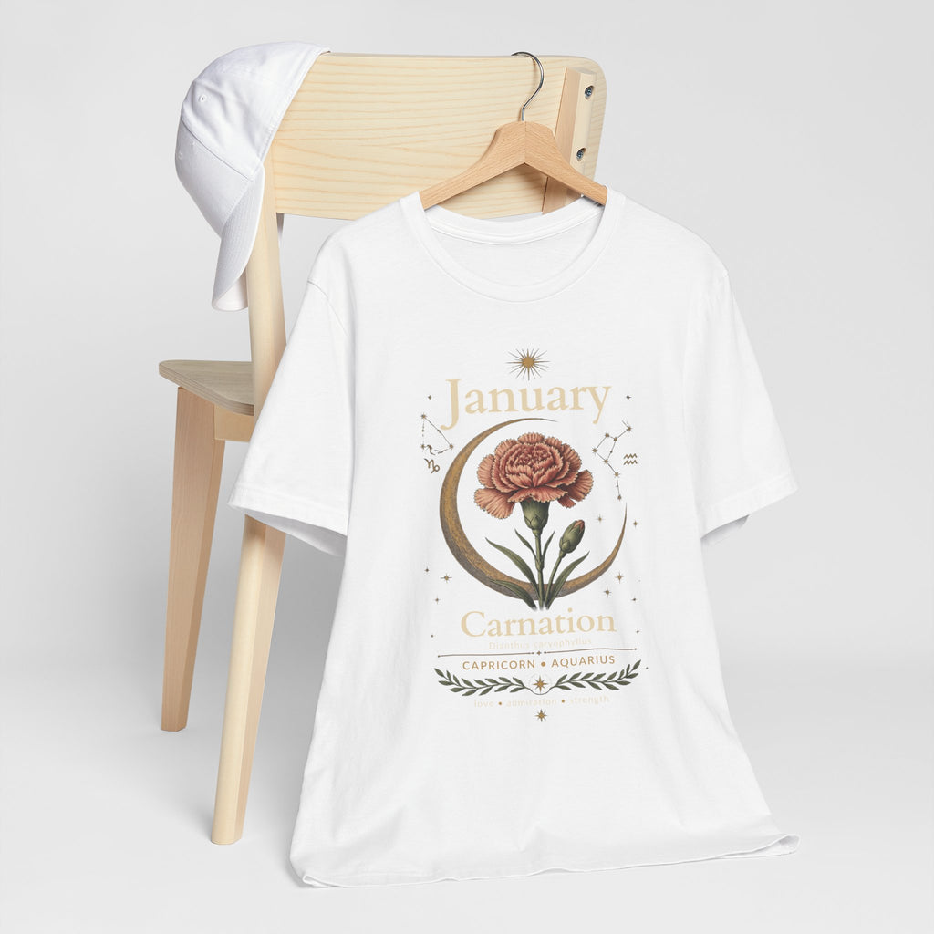 January Birth Flower - Carnation T-Shirt — Birth Month Flower Tee