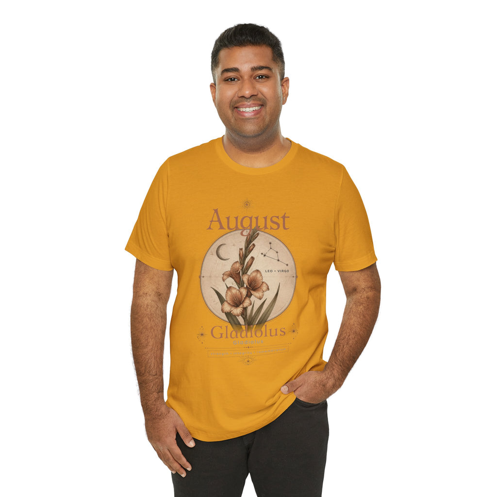 August Birth Flower Gladiolus Floral Tee