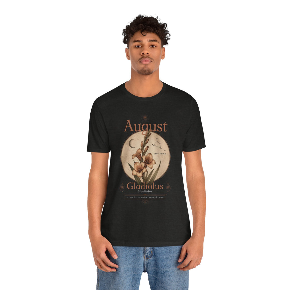 August Birth Flower Gladiolus Floral Tee
