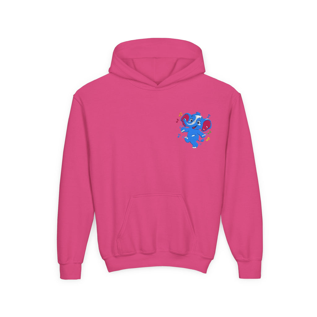 Kids Patriotic Elephant Hoodie – Blue Red USA Spirit Youth Sweatshirt