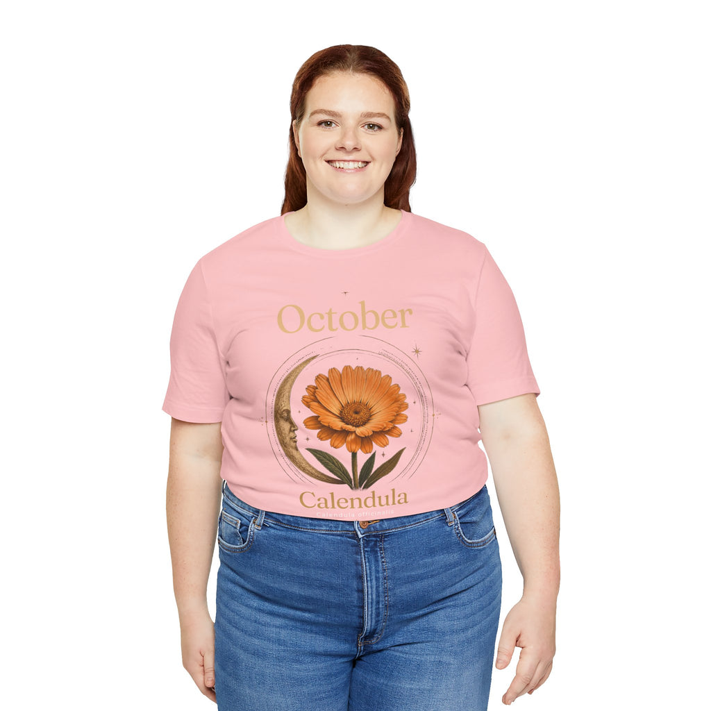 October Birth Flower Calendula T‑Shirt – Floral Birth Month Tee