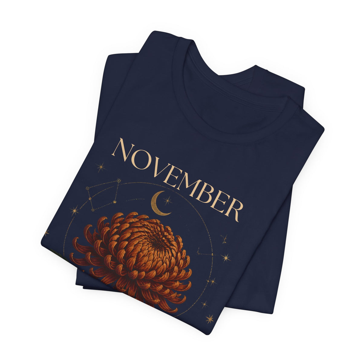 November Birth Flower Chrysanthemum Tee — Floral Birth Month T-Shirt