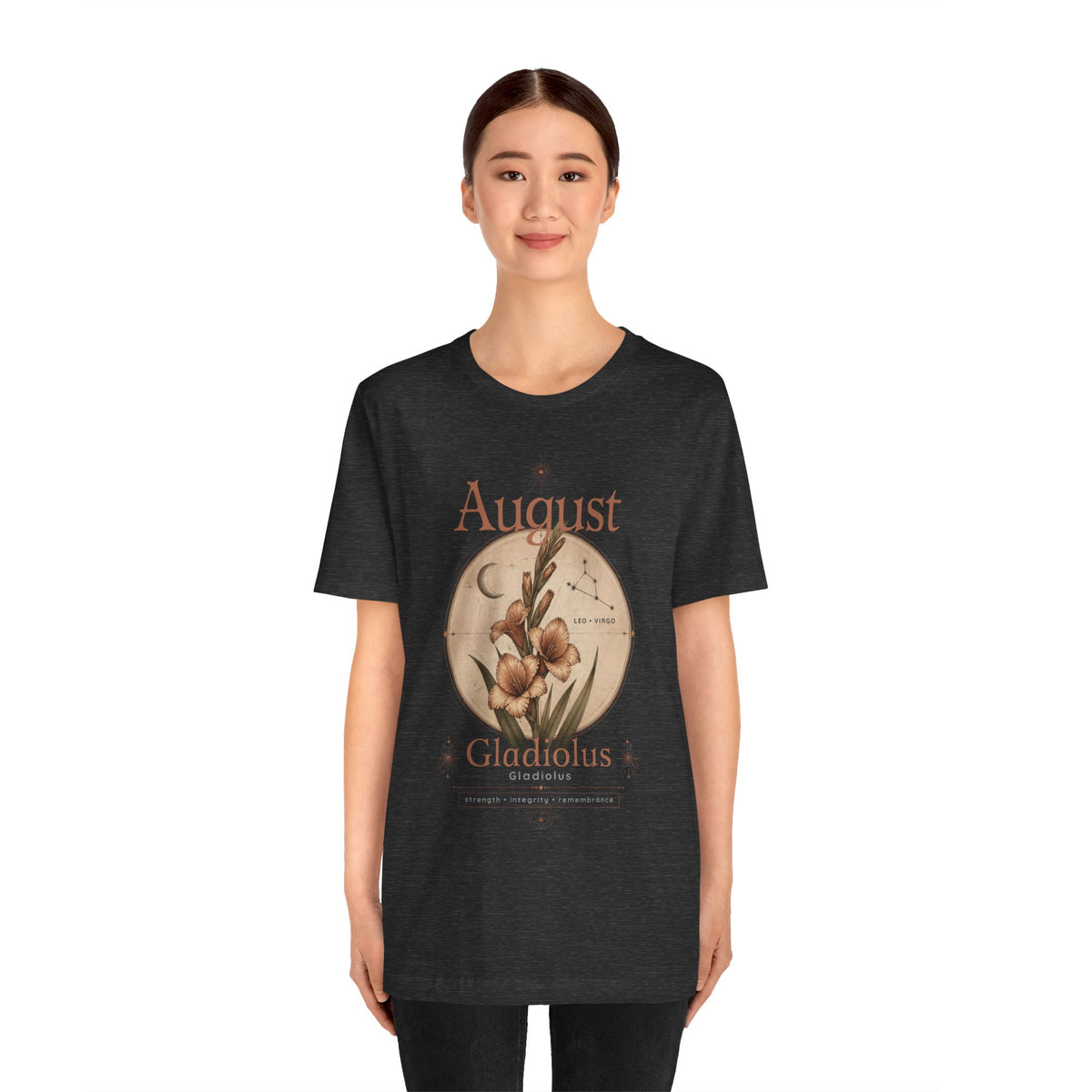 August Birth Flower Gladiolus Floral Tee