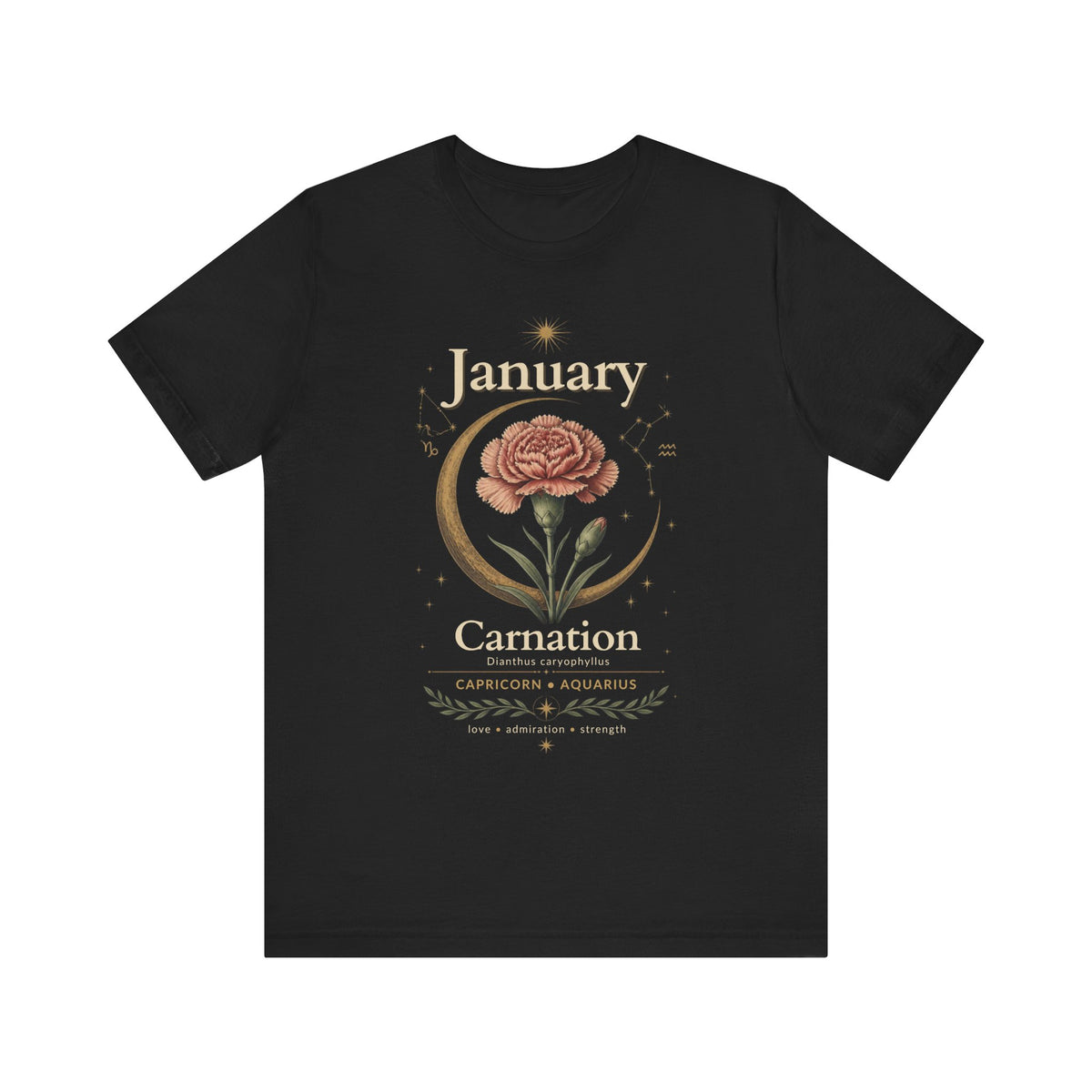 January Birth Flower - Carnation T-Shirt — Birth Month Flower Tee
