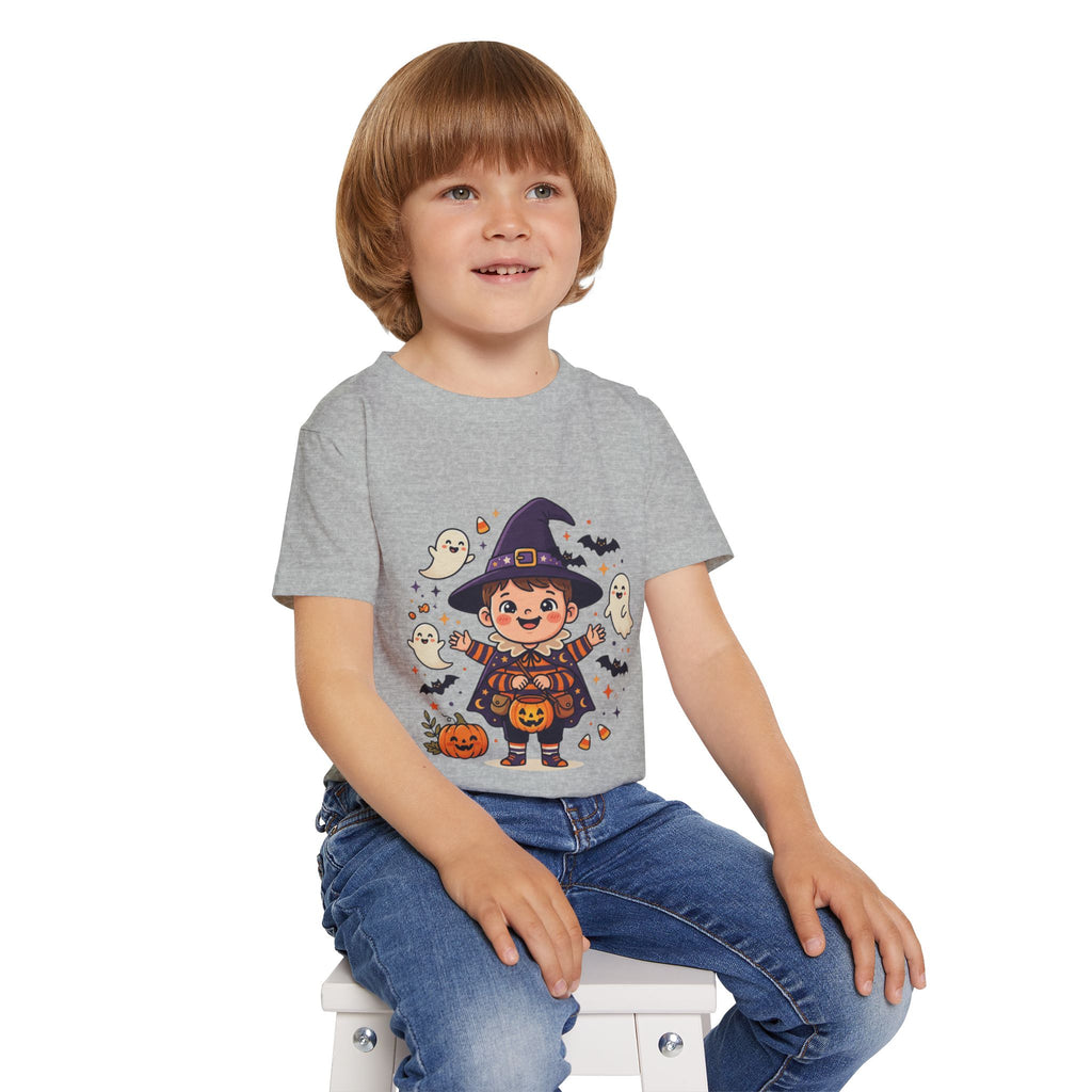 Halloween - Toddler T-Shirt — Cute Little Witch Halloween Tee with Ghosts & Pumpkins