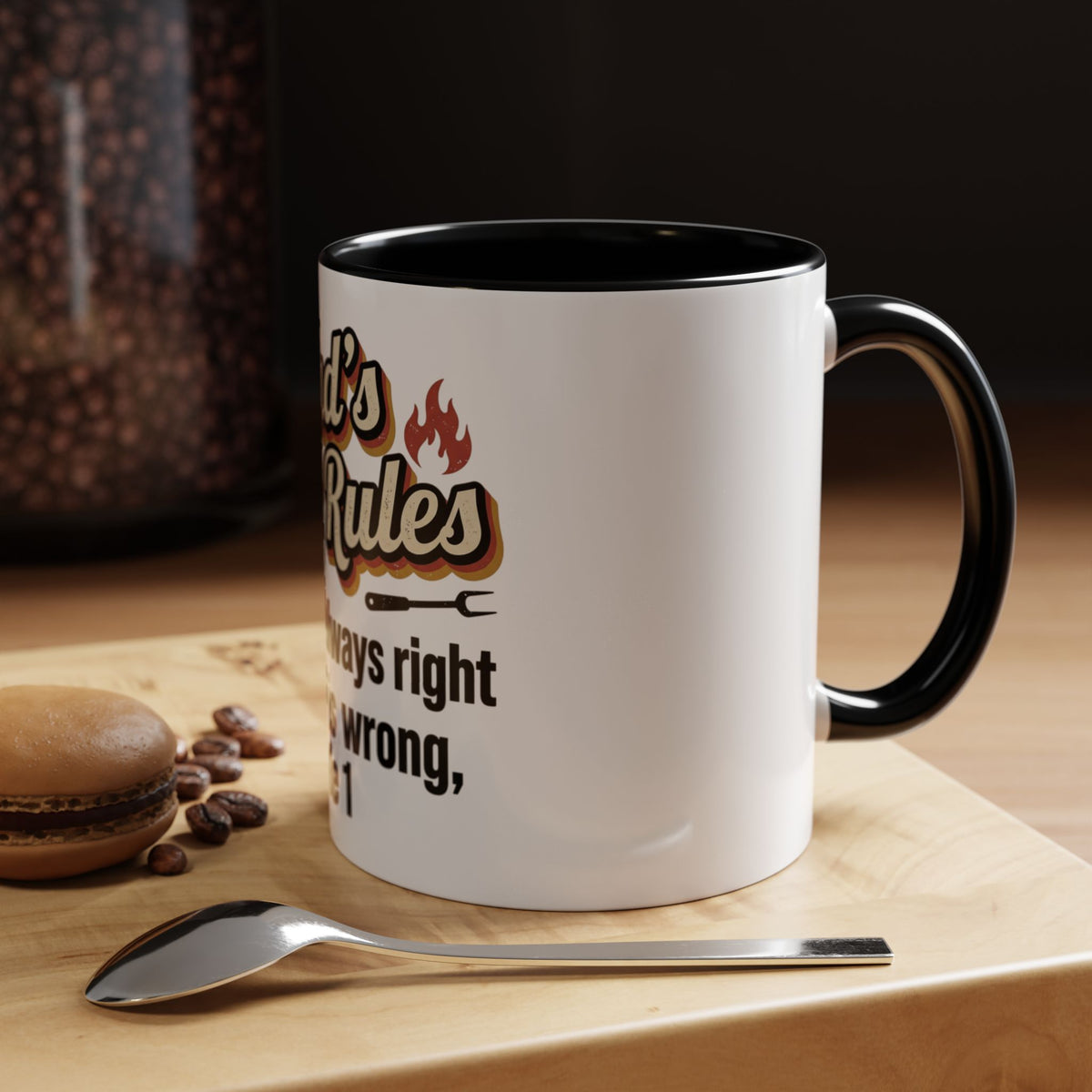 Dad's BBQ Rules Mug | 11oz or 15oz Accent Coffee Mug
