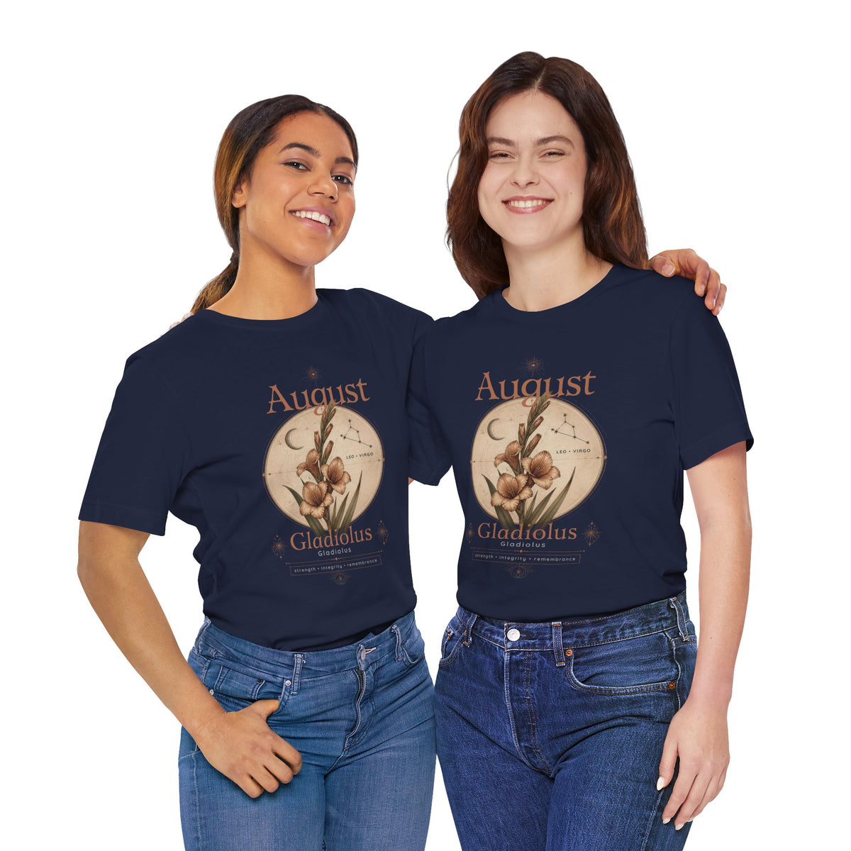 August Birth Flower Gladiolus Floral Tee